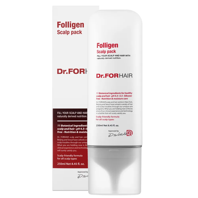 Оздоровлююча маска для шкіри голови Dr.FORHAIR Folligen Scalp Pack 250мл 4906 фото