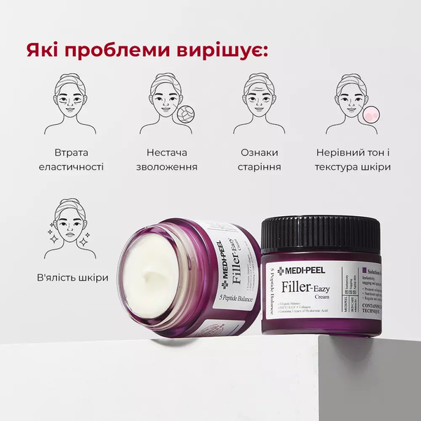 Укрепляющий крем-филлер для лица с пептидами и EGF от морщин Medi Peel Eazy Filler Cream 50 гр 5204 фото