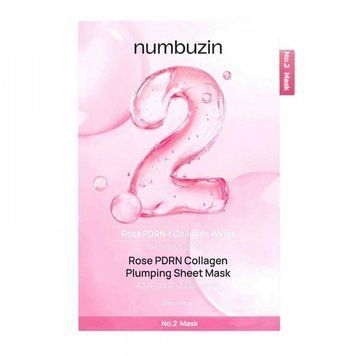Ночная коллагеновая маска для лица Numbuzin №2 Rose PDRN Collagen Plumping Sheet Mask 9618 фото