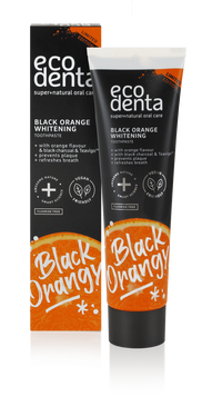 Зубна паста чорна ecodenta Black Orange Whitening зі смаком апельсину ecodenta_2 фото