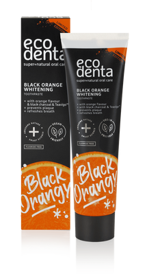 Зубна паста чорна ecodenta Black Orange Whitening зі смаком апельсину ecodenta_2 фото