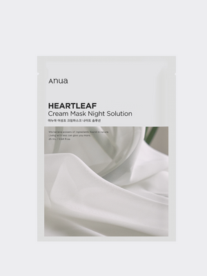 Зміцнююча нічна тканинна маска для обличчя з керамідами та екстрактом хауттюйнії ANUA Heartleaf Cream Mask Night Solution 4823 фото