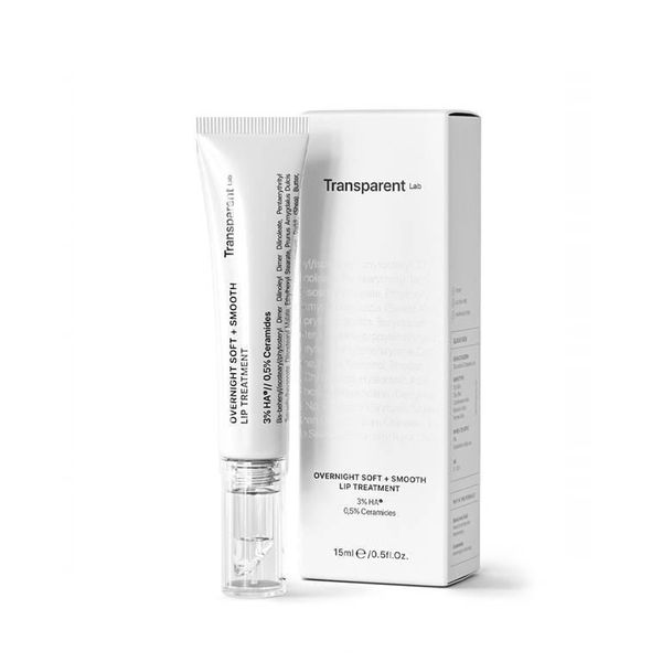 Нічна маска для губ TRANSPARENT-LAB Overnight soft + Smooth lip treatment 15 мл 6414 фото