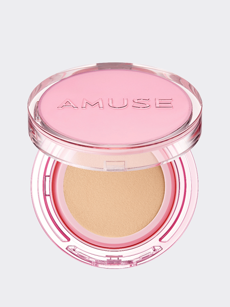 Тональний кушон з сяючим фінішем AMUSE Dew Power Vegan Cushion SPF 50+ PA++++ 02 Healthy 8103 фото