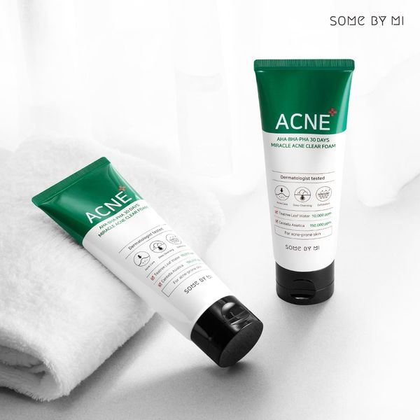 Очищающая пенка с кислотами Some By Mi AHA-BHA-PHA 30 Days Miracle Acne Clear Foam 100 мл 4401 фото