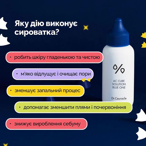 Сироватка проти акне для локального застосування Dr.Ceuracle АC Cure Solution Blue One, 50 мл 2843 фото