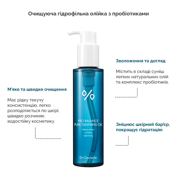 Очищающее гидрофильное масло с пробиотиками Dr. Ceuracle Pro Balance Cleansing Oil 20 мл 2840 фото